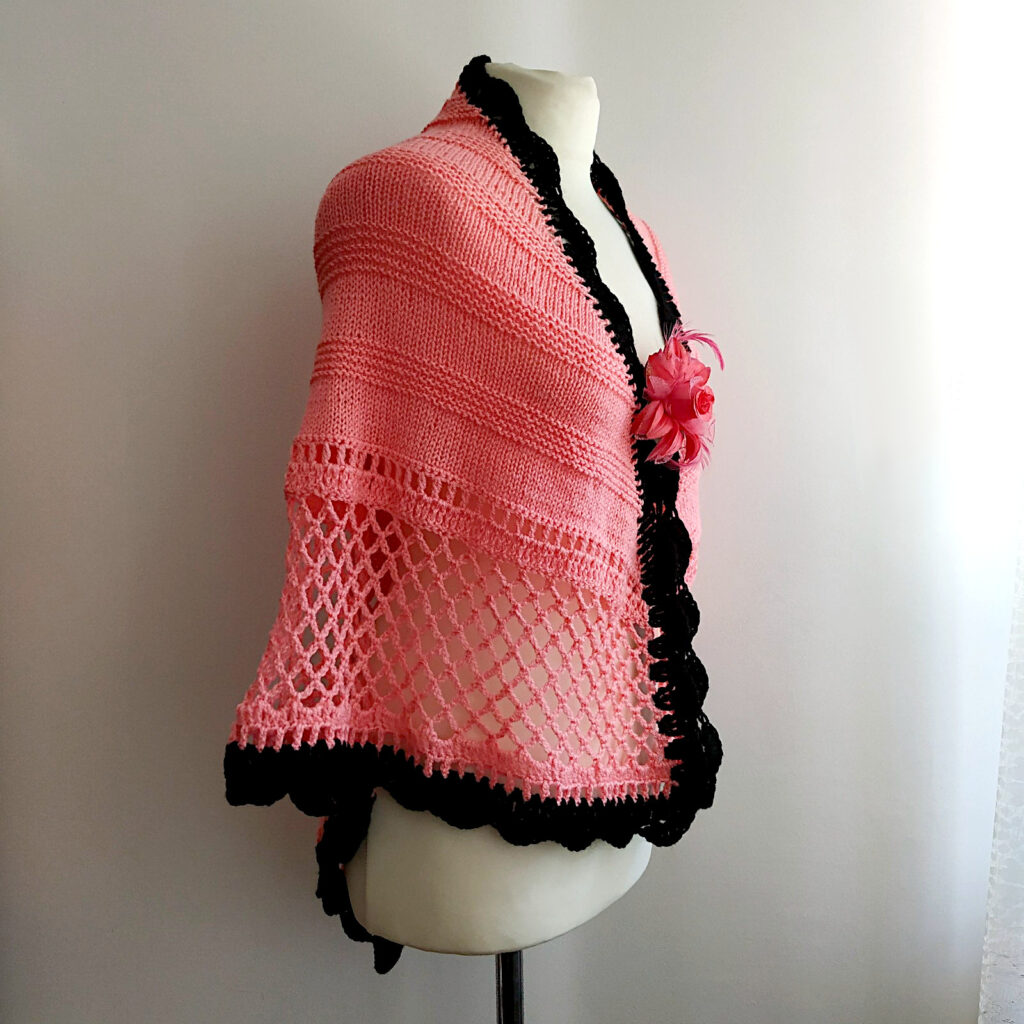 Knit and Crochet Mexicana Triangular Shawl