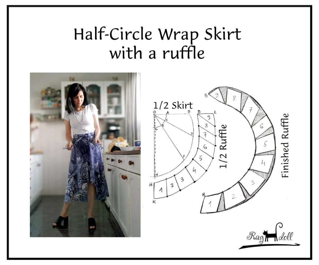 sew and construct wrap skirt with ruffle kimono skirt dress with a ruffle