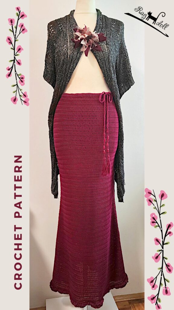 crochet carmen mermaid skirt in dc double crochet with ruffle