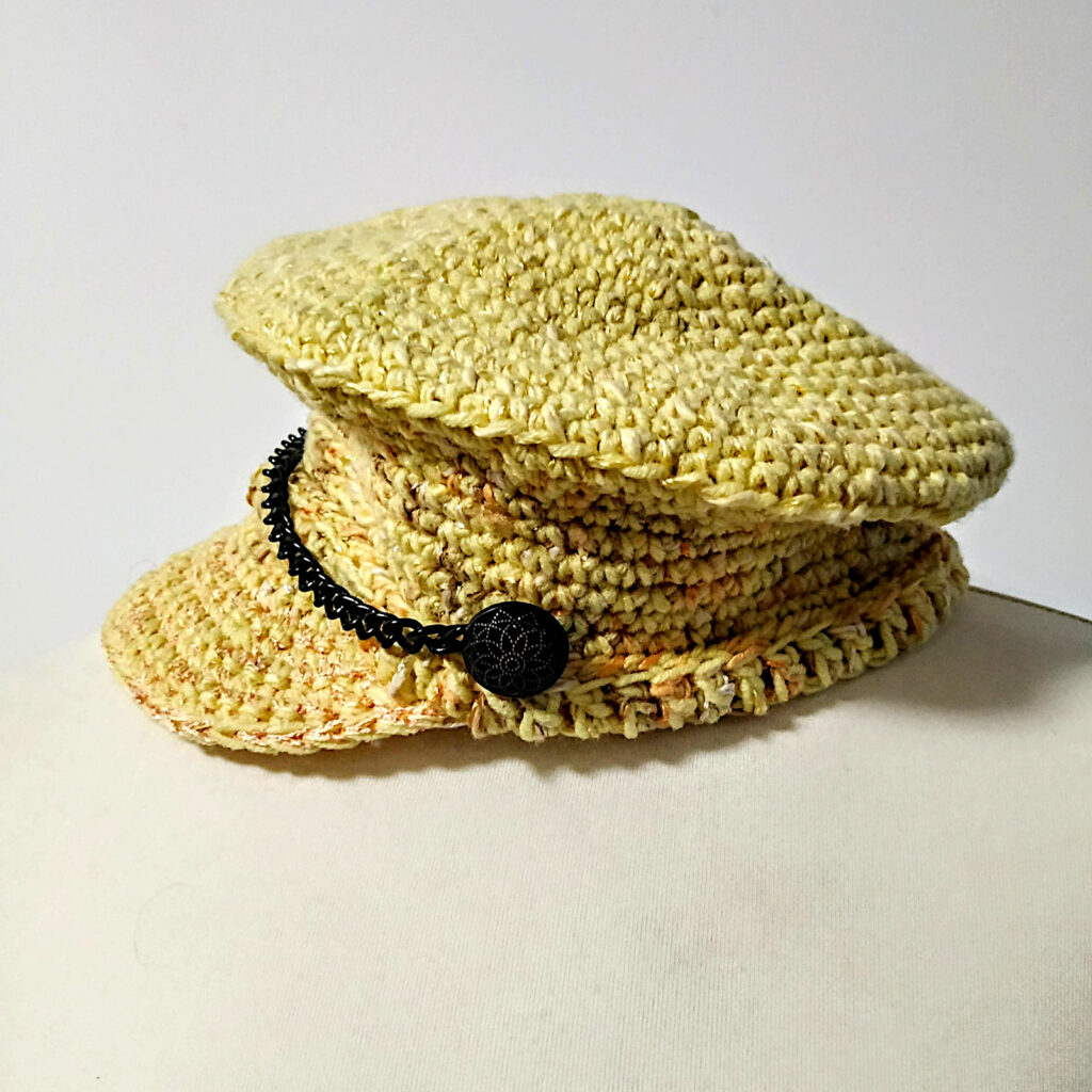 crochet traditional greek cap with a visor