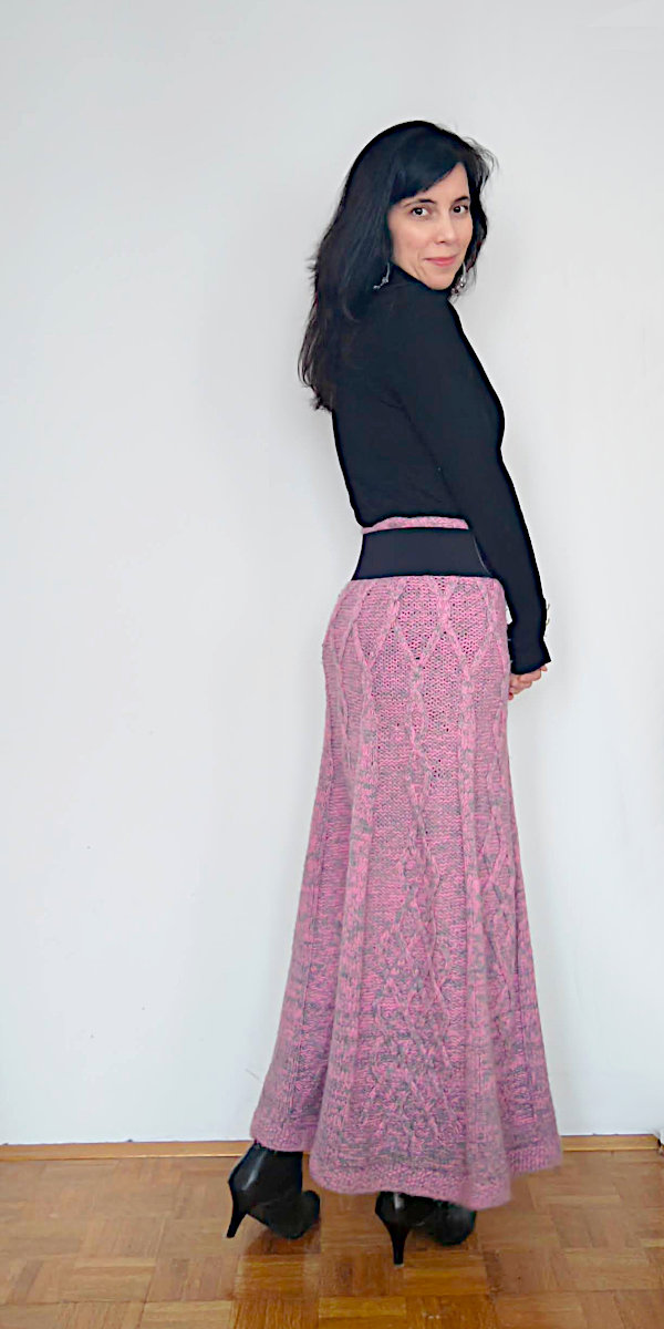 knit long winter eiffel tower skirt
