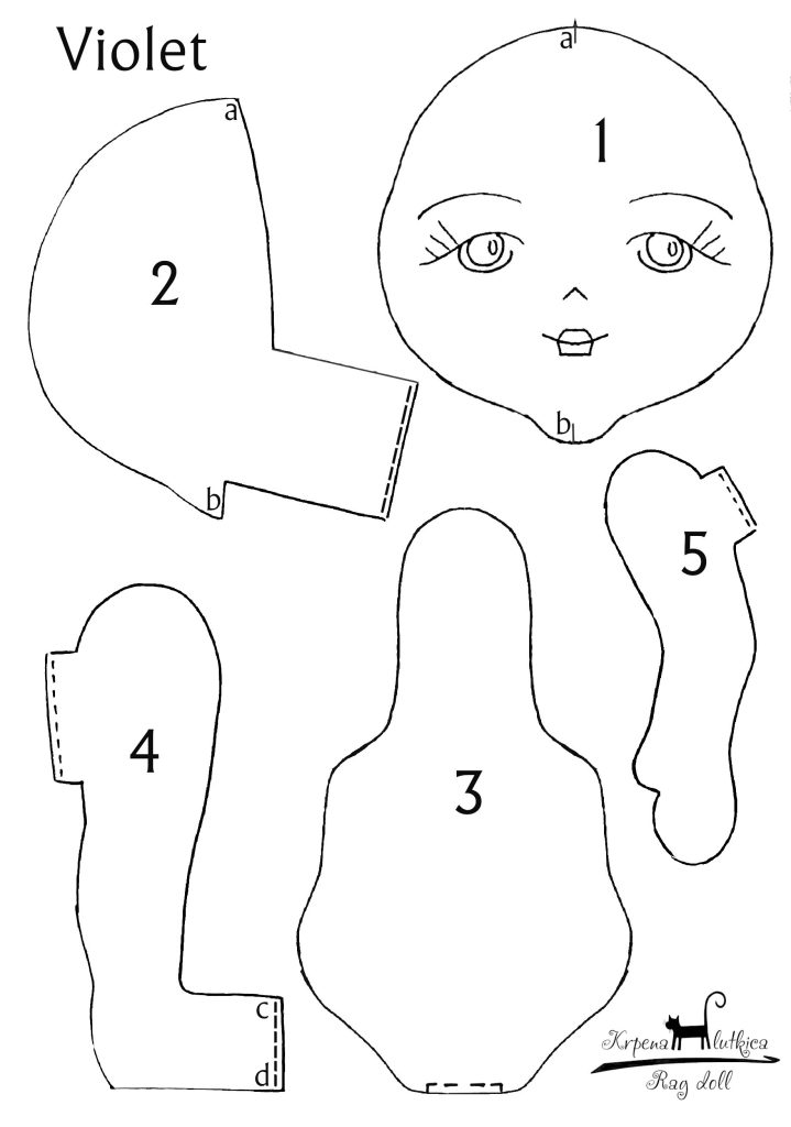 Doll Vicky sewing and cutting Pattern