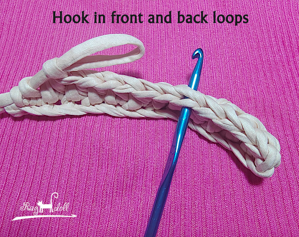 crochet hdc in front and back loop
