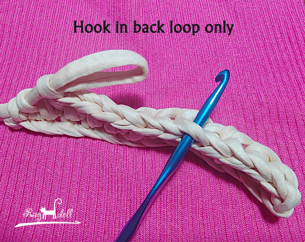 crochet hdc in back loop
