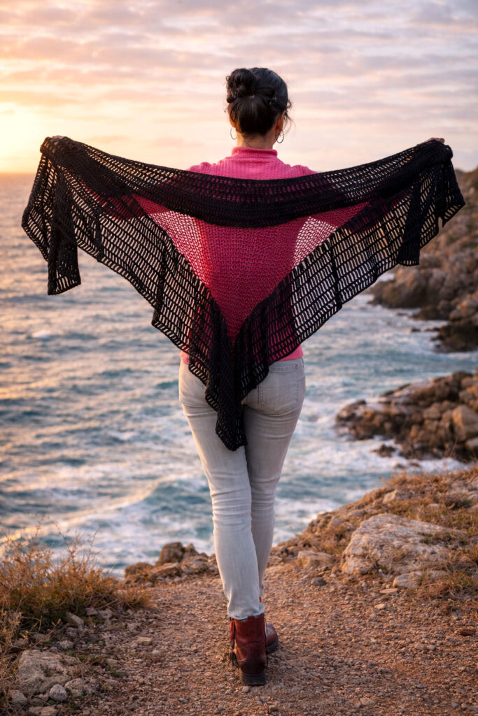 knit crochet Lorena Shawl