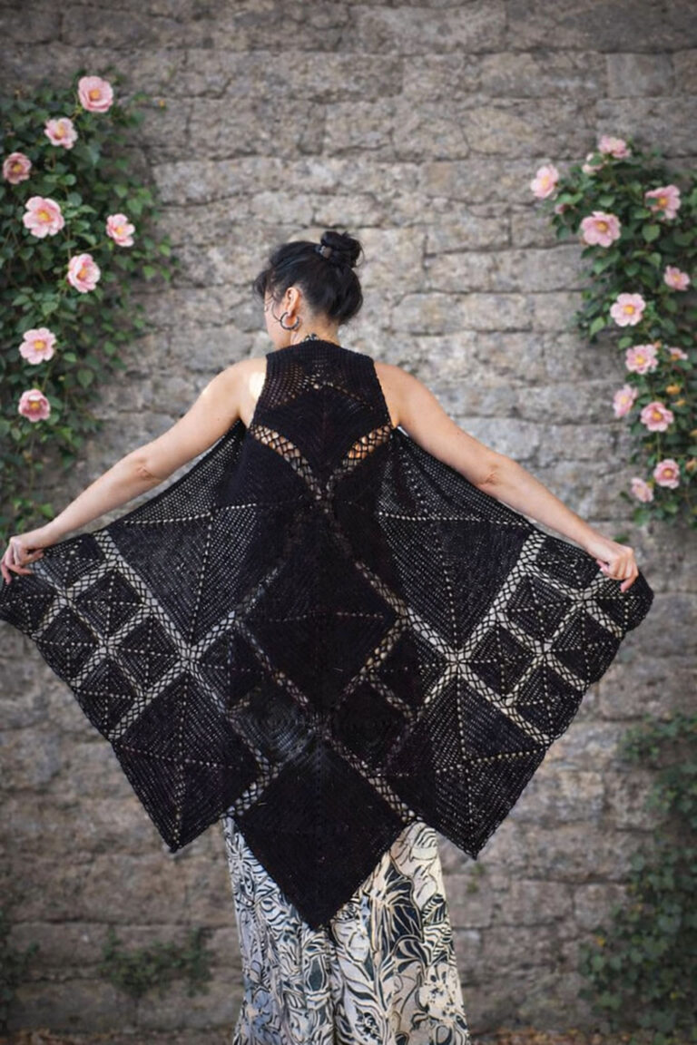 crochet Geometra cardigan