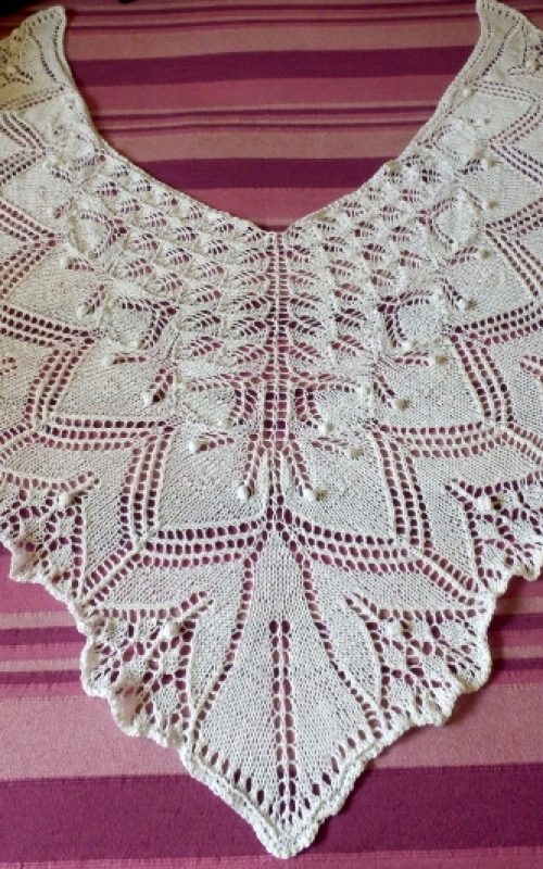 knit beautiful shawl wrap with bobbles and lace pattern aeolian shawl