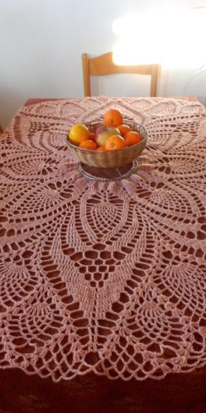 crochet lace lacy Pinaple Poncho skirt tablecloth from doily pattern