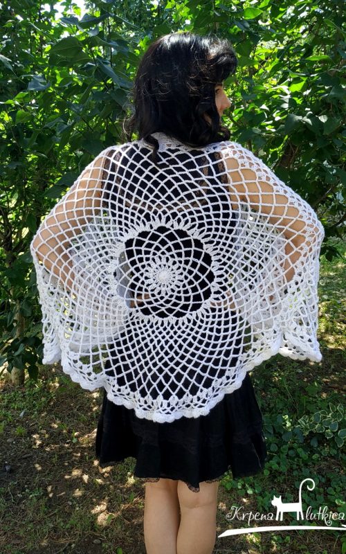 crochet mesh wrap ladybug in spider web