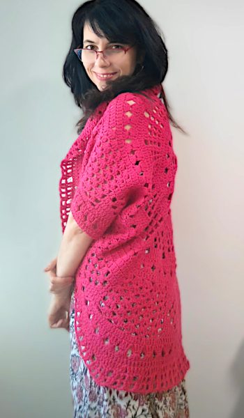 Crochet Duchess Shrug round cardigan with sleeves