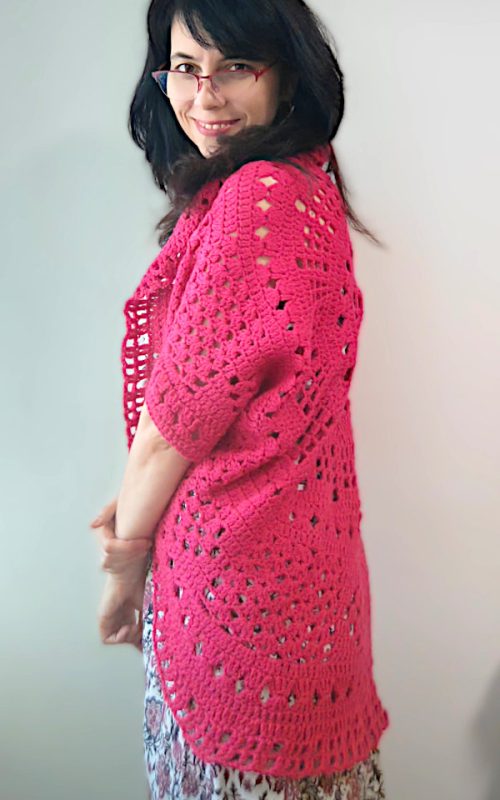 Crochet Duchess Shrug round cardigan with sleeves