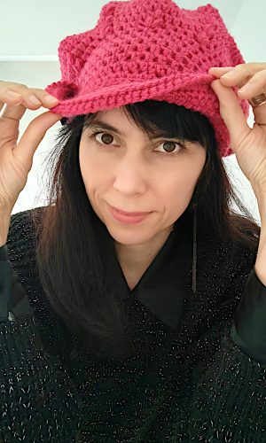 crochet newsboy cap hat with folded visor written pattern