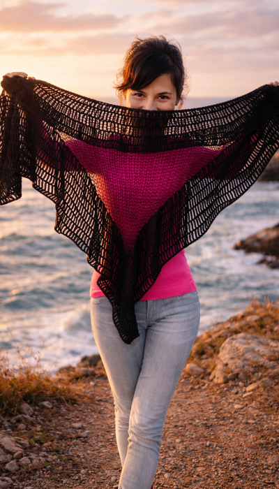 knit crochet Lorena Shawl
