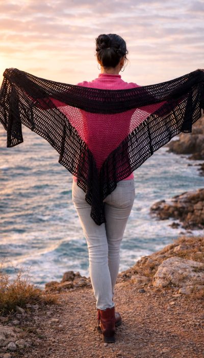 knit crochet Lorena Shawl