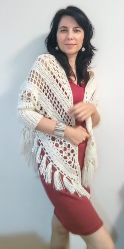 crochet Mexicana Shawl With Sleeves