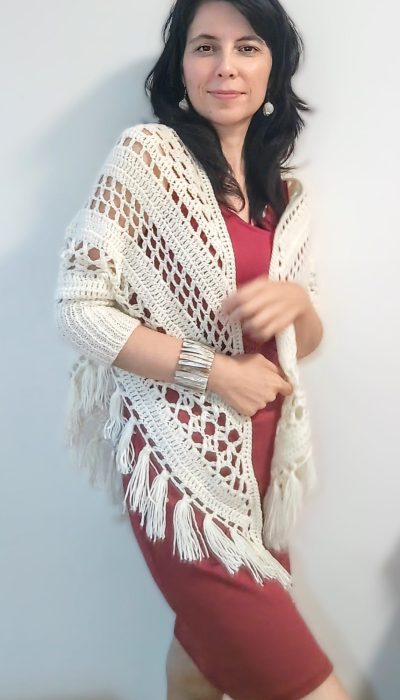 crochet Mexicana Shawl With Sleeves