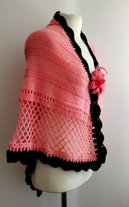 Knit and Crochet Mexicana Triangular Shawl